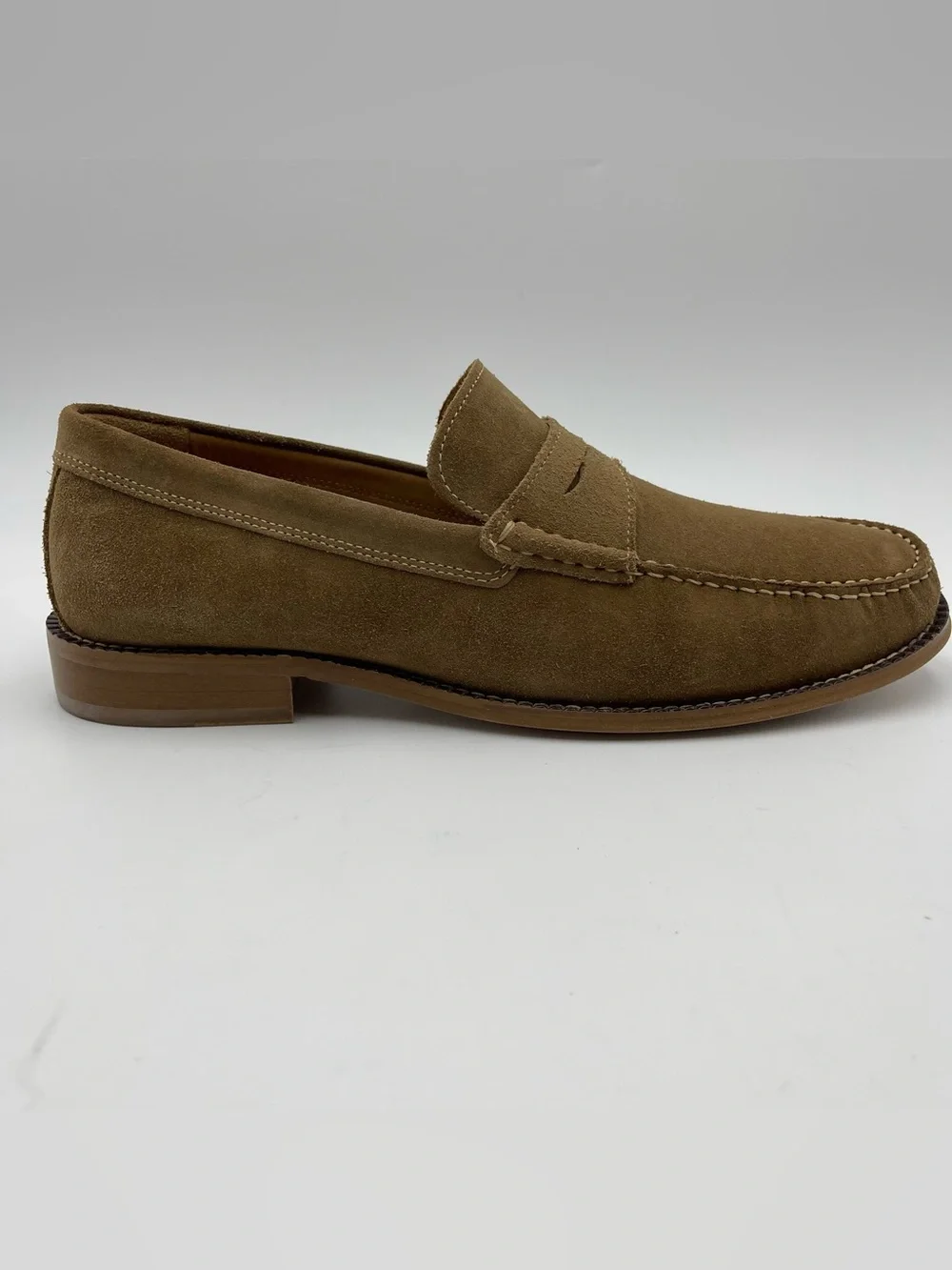 Donald Pliner Men SZ 11M Miles Dark Taupe/Tobacco Suede Loafers Shoes MSRP $285